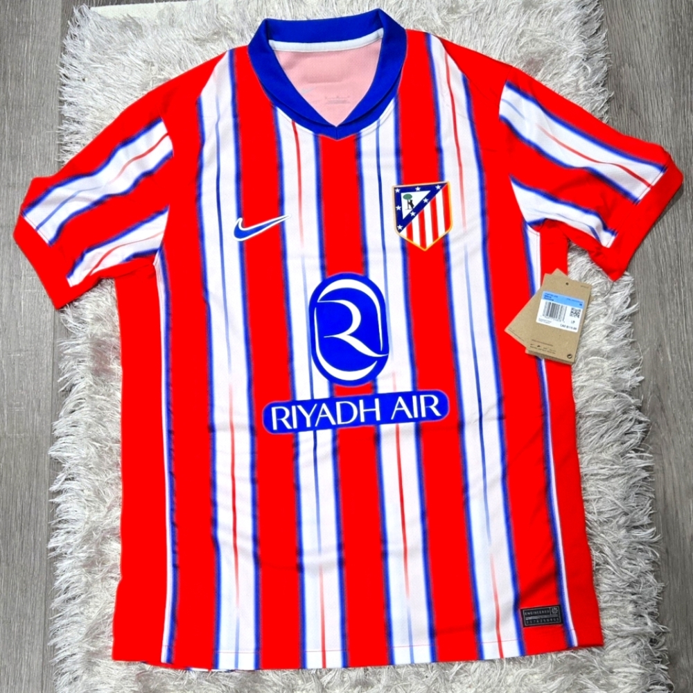 Nike Red and White Striped Men's Jersey